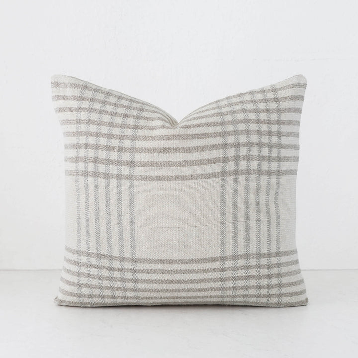 SERRAVILLE CUSHION | DOVE GREY STRIPE + NATURAL | 50X50