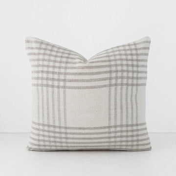 SERRAVILLE CUSHION | DOVE GREY STRIPE + NATURAL | 50X50