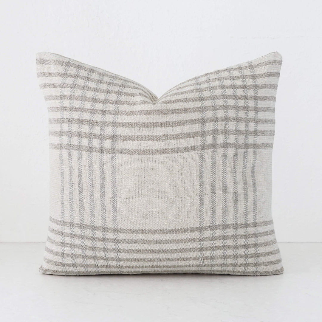 SERRAVILLE CUSHION | DOVE GREY STRIPE + NATURAL | 60X60