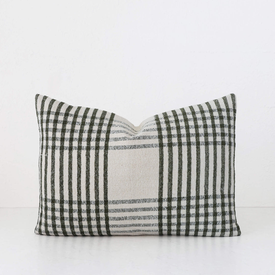 SERRAVILLE CUSHION | OLIVE STRIPE + NATURAL | 40X60