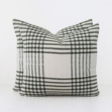 SERRAVILLE CUSHION BUNDLES | OLIVE STRIPE + NATURAL | 50X50