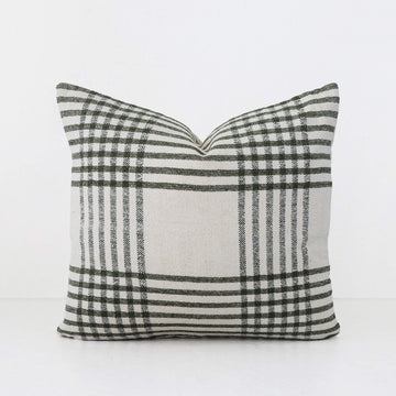 SERRAVILLE CUSHION | OLIVE STRIPE + NATURAL | 50X50