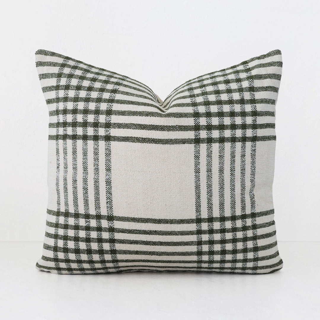 SERRAVILLE CUSHION | OLIVE STRIPE + NATURAL | 60X60