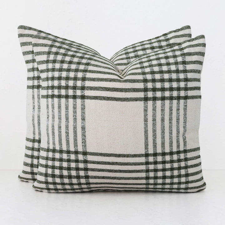 SERRAVILLE CUSHION BUNDLES | OLIVE STRIPE + NATURAL | 60X60