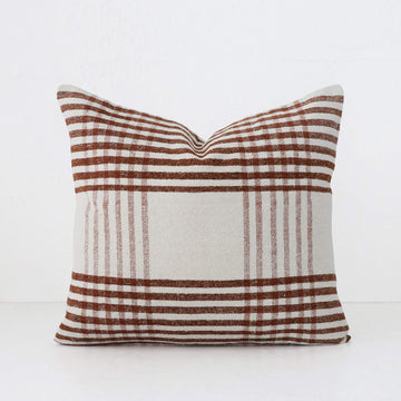 SERRAVILLE CUSHION | RUST STRIPE + NATURAL | 50X50