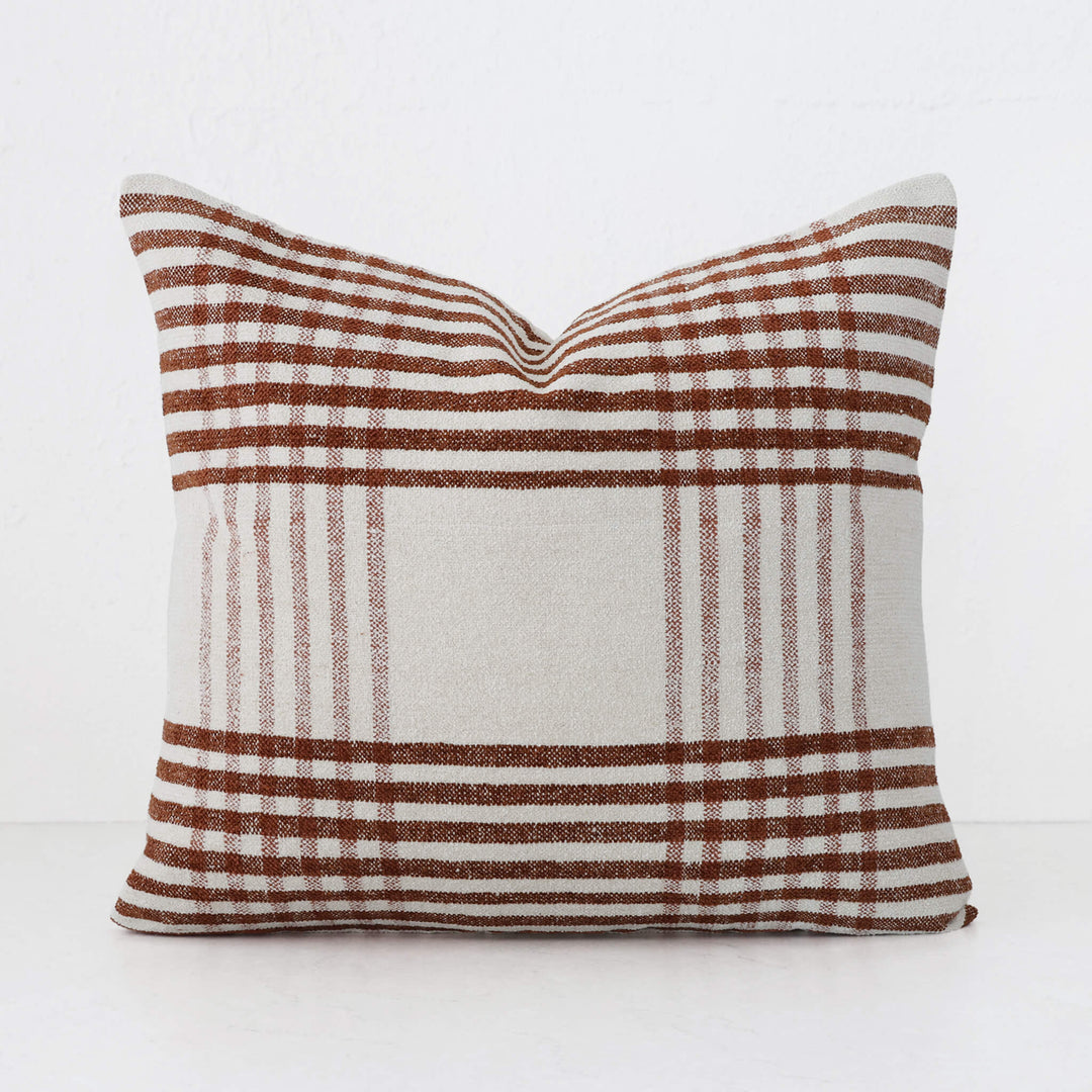 SERRAVILLE CUSHION | RUST STRIPE + NATURAL | 60X60