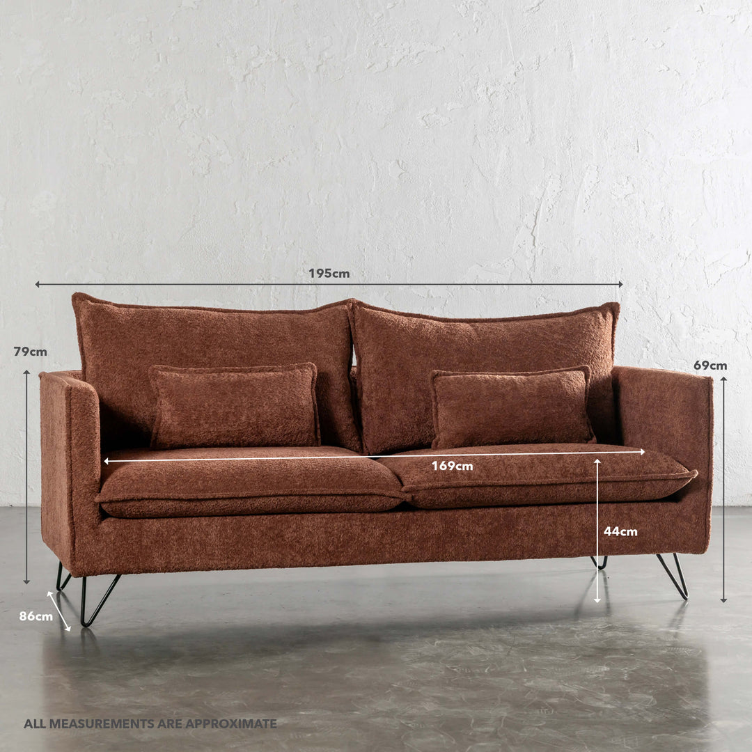 SEVILLA 2.5 SEATER SOFA  |  CARMEN RUST BOUCLE