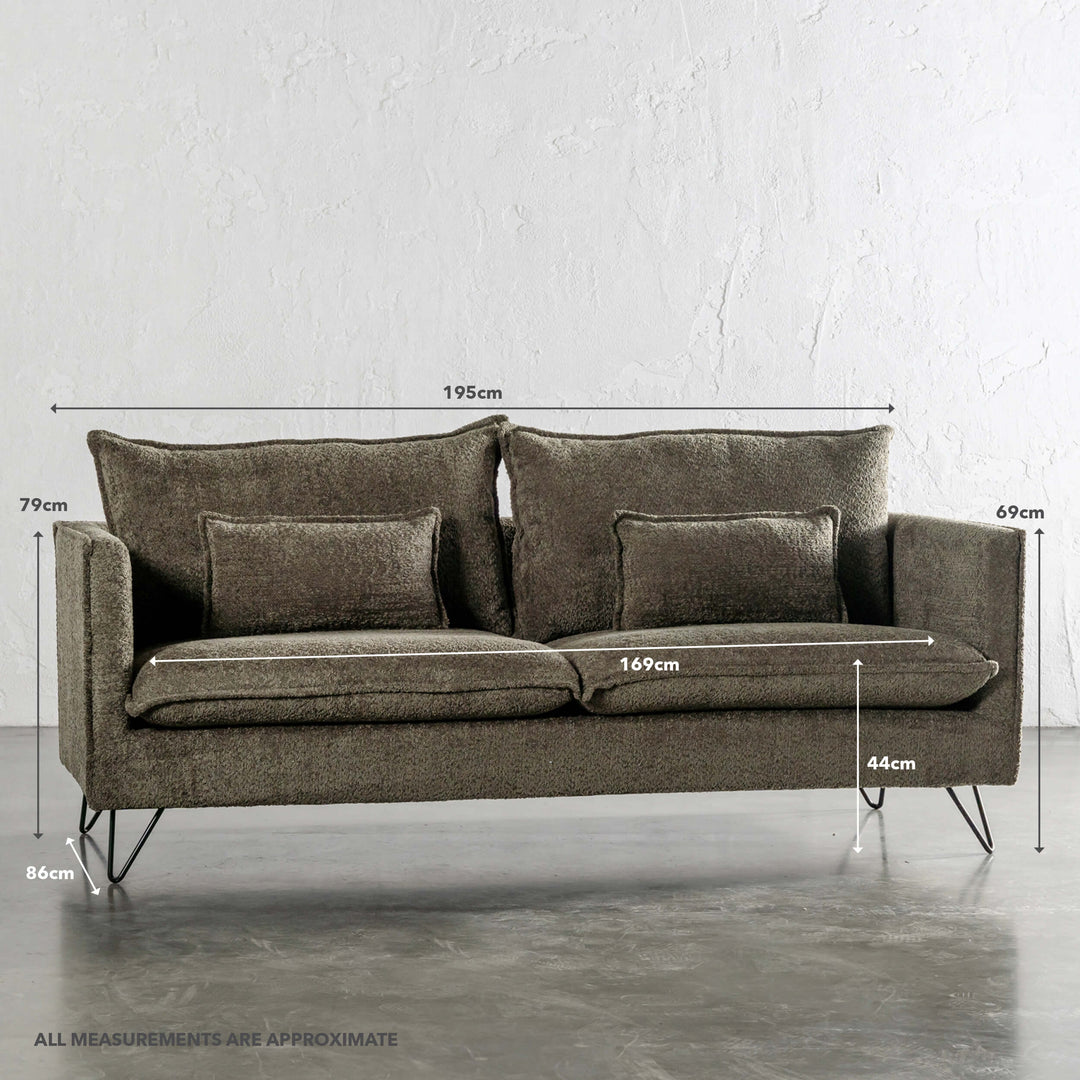 SEVILLA 2.5 SEATER SOFA  |  MANGROVE OLIVE BOUCLE