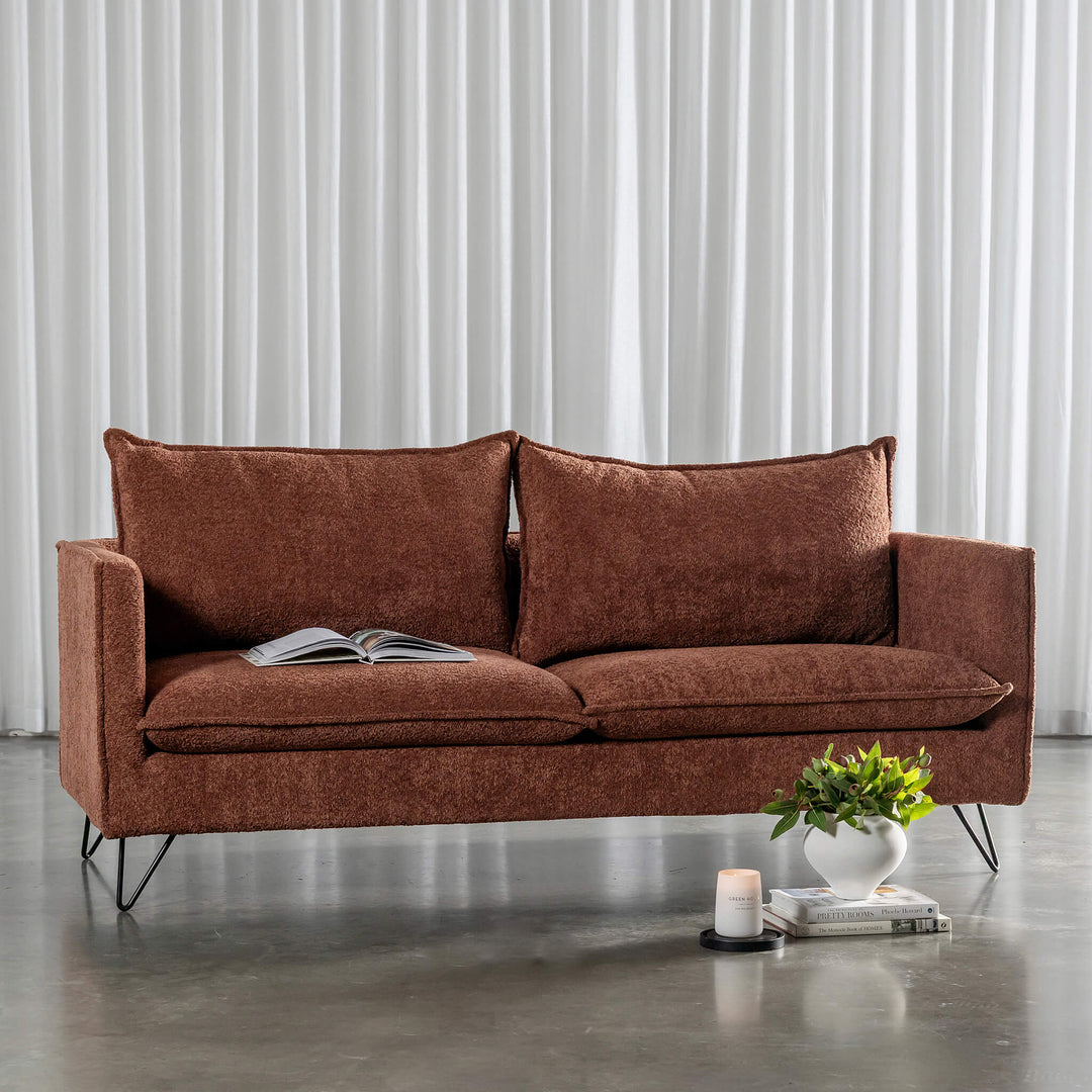 SEVILLA 2.5 SEATER SOFA | CARMEN RUST BOUCLE | STYLED