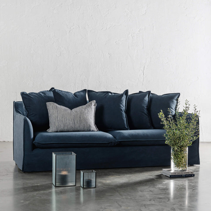 SEVILLA 3 SEATER SLIP COVER SOFA   |  MIDNIGHT DENIM