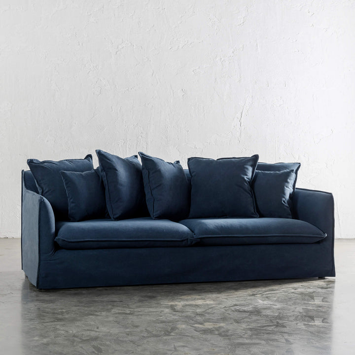 SEVILLA 3 SEATER SLIP COVER SOFA UNSTYLED   |  MIDNIGHT DENIM