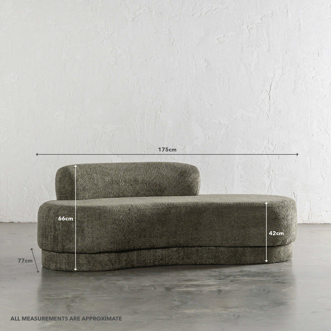 SEVILLA CURVE DAYBED | MANGROVE LEAF BOUCLE | MEASUREMENTS