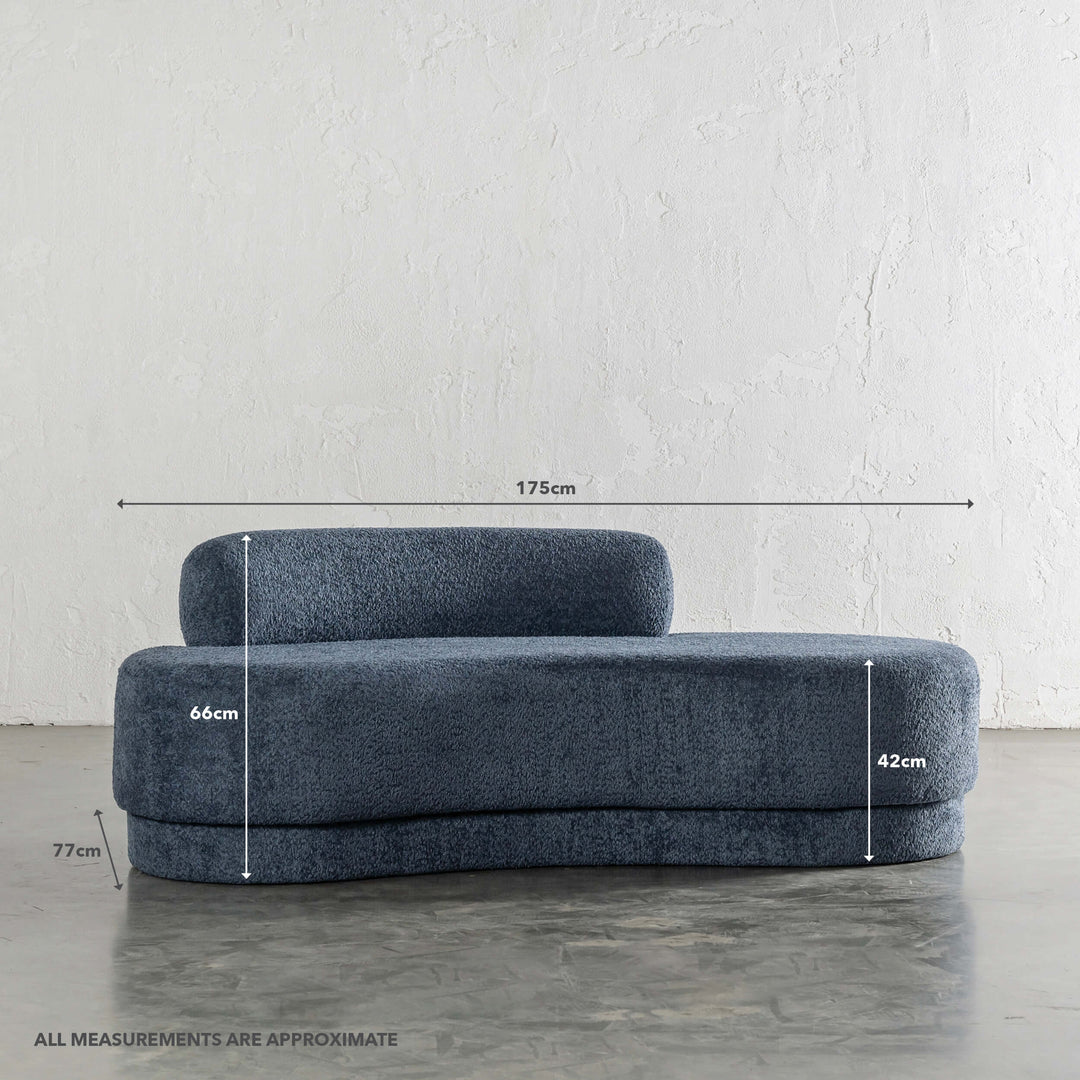 SEVILLA CURVE DAYBED | REEF NAVY BOUCLE | MEASUREMENTS