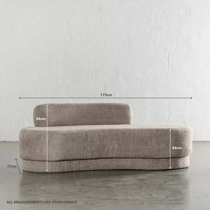 SEVILLA CURVE DAYBED | SAHARA DUNE BOUCLE | MEASUREMENTS