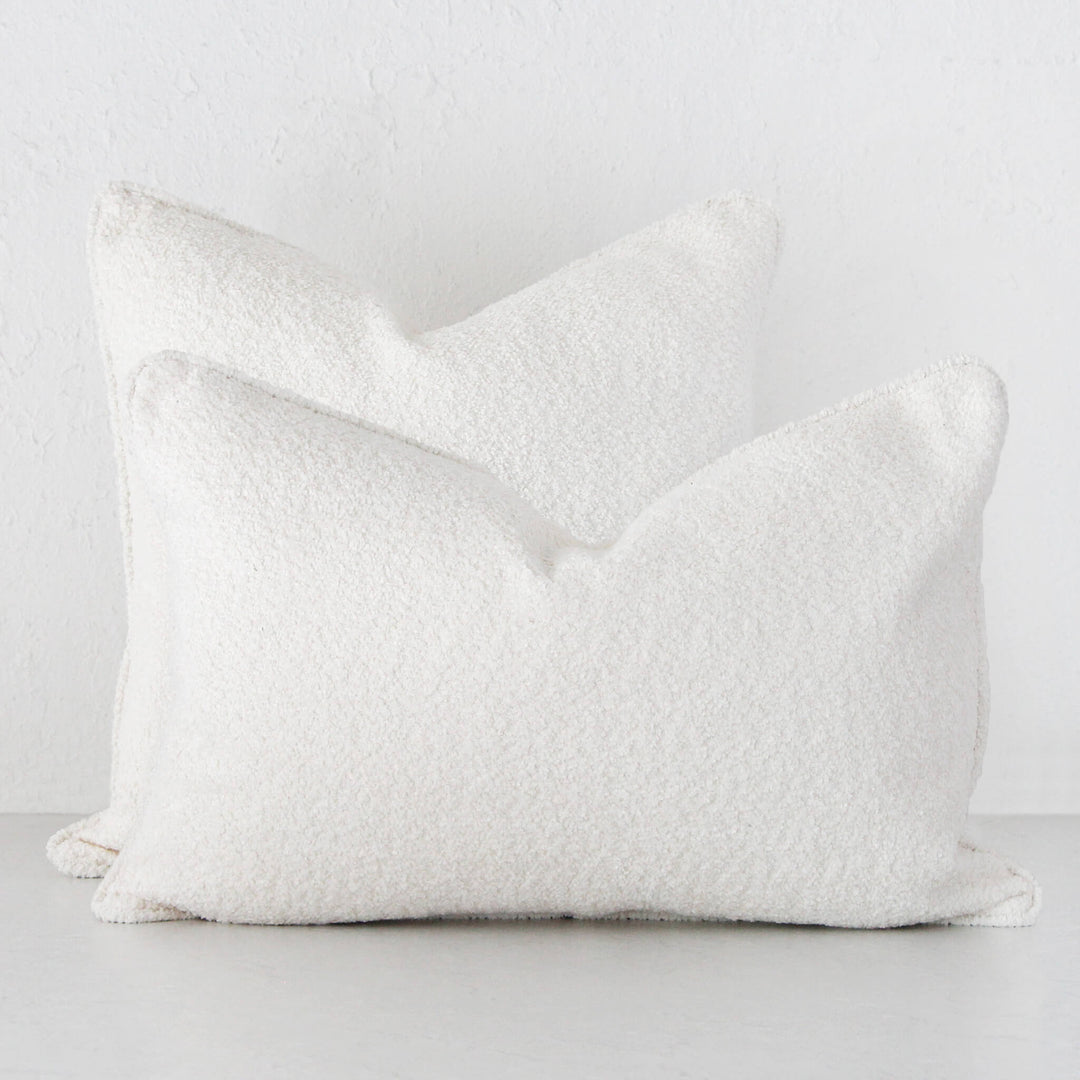 SEVILLA CUSHION BUNDLE X2  |  40 X 60 + 50 X 50  |  TERRACE WHITE BOUCLE