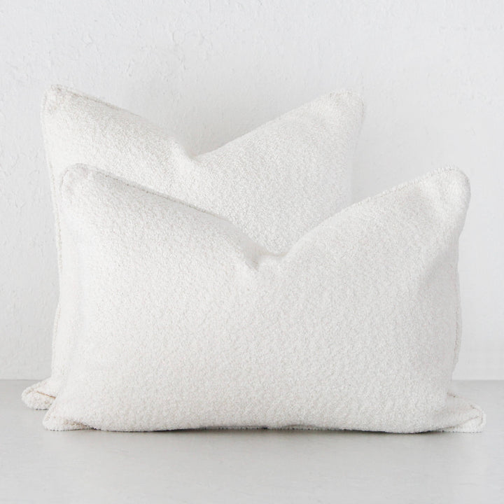 SEVILLA CUSHION BUNDLE X2  |  40 X 60 + 50 X 50  |  TERRACE WHITE BOUCLE