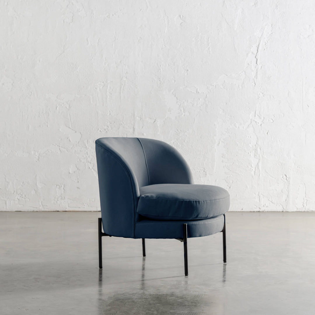 SEVILLA MODERNA TUB CHAIR ANGLED  |  MIDNIGHT DENIM