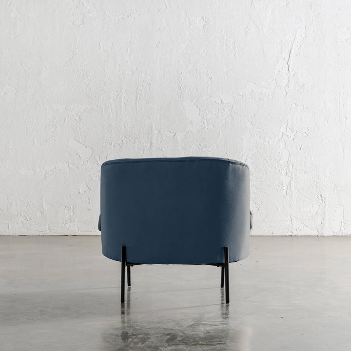 SEVILLA MODERNA TUB CHAIR BACK VIEW   |  MIDNIGHT DENIM