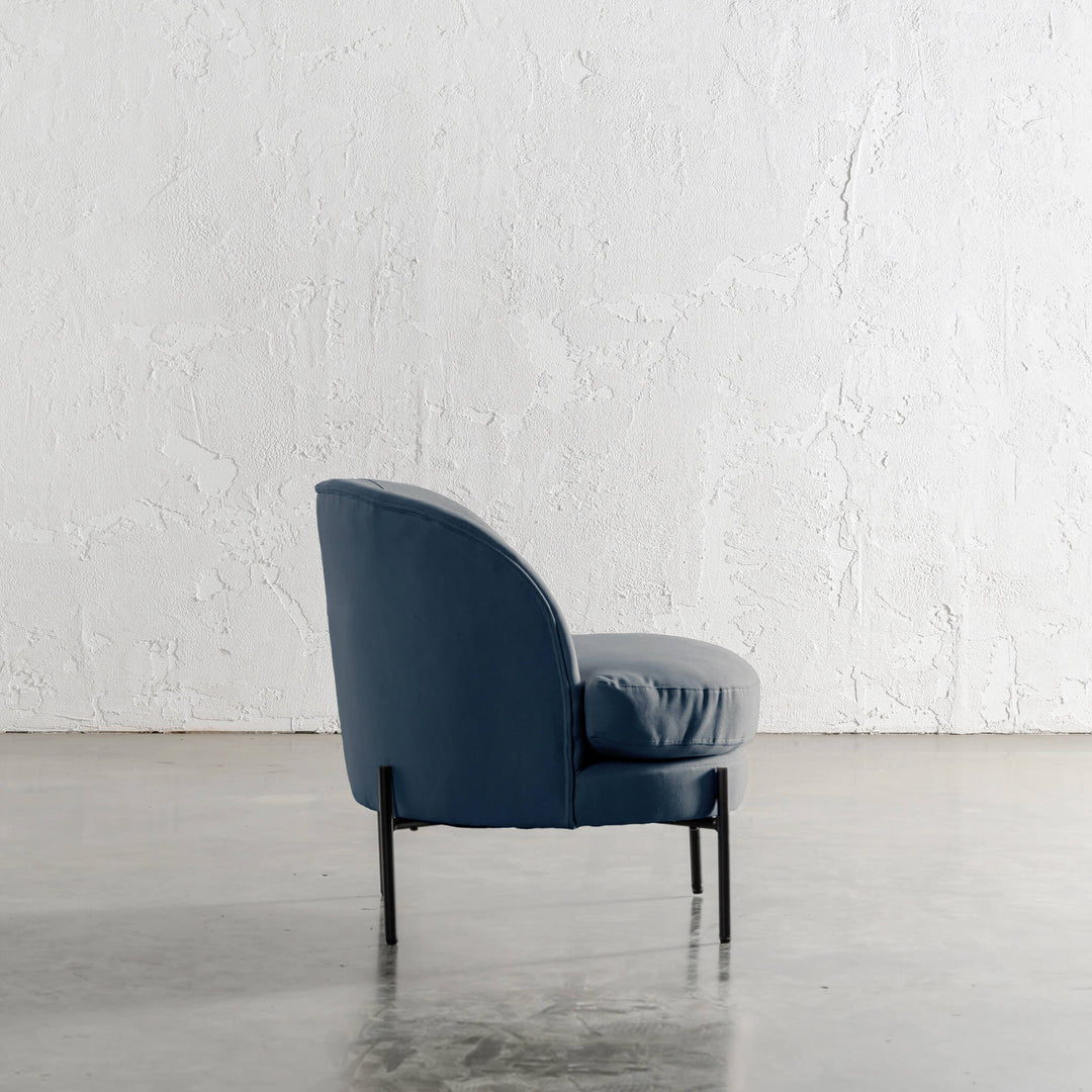 SEVILLA MODERNA TUB CHAIR SIDE VIEW   |  MIDNIGHT DENIM