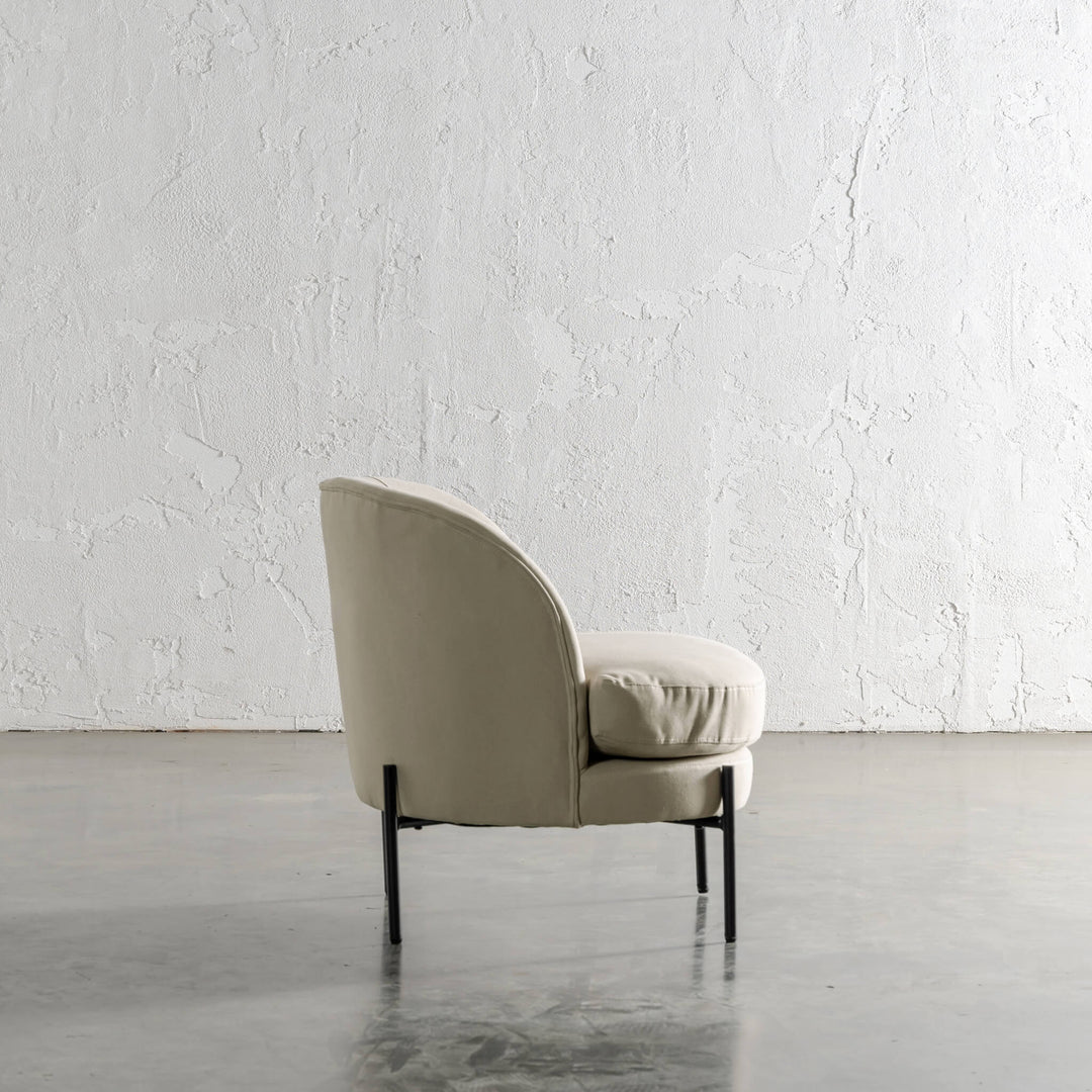 SEVILLA MODERNA TUB CHAIR SIDE VIEW  |  STOWE SAND