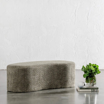 SEVILLA ORGANIC BEAN OTTOMAN BENCH  |  MANGROVE OLIVE BOUCLE  |  120CM