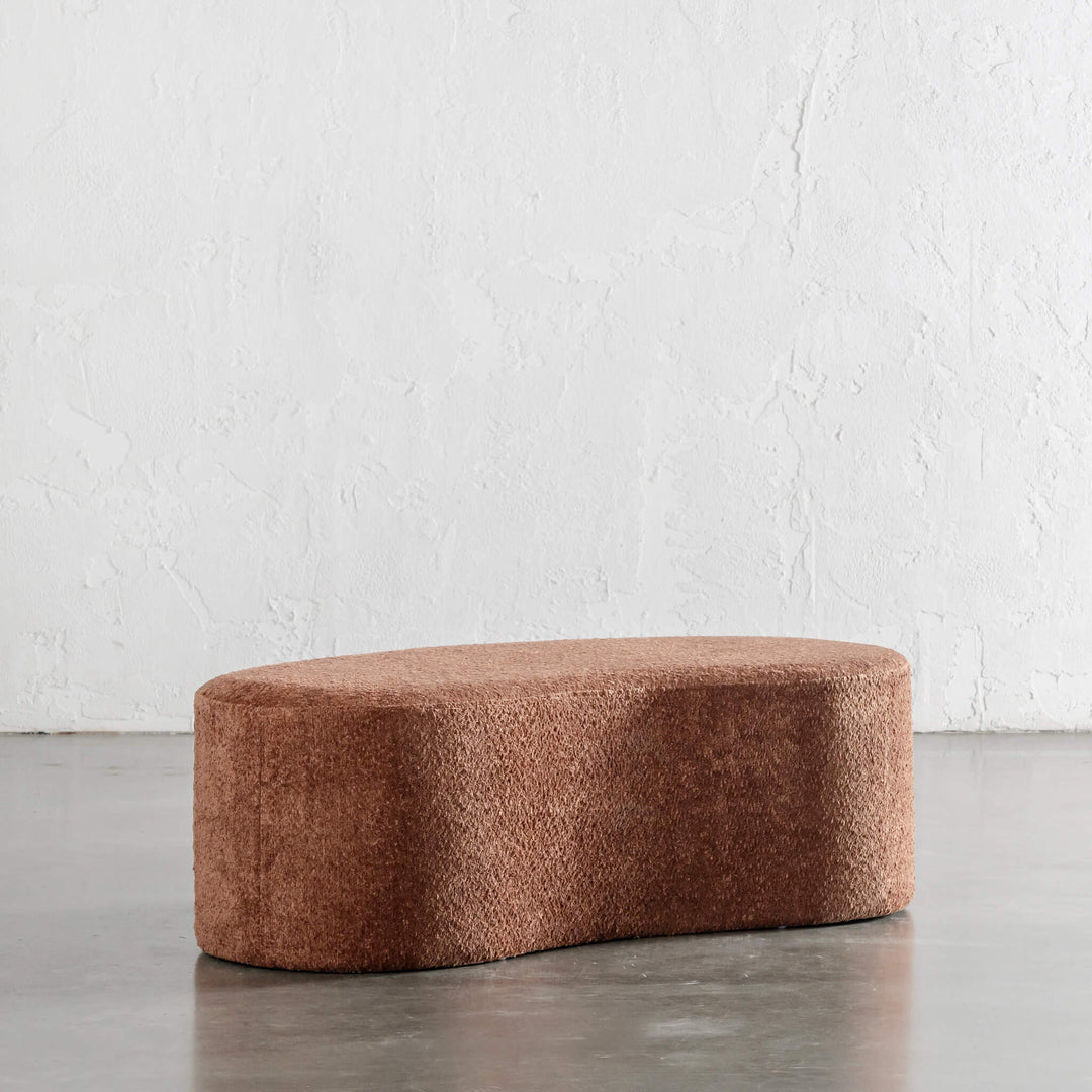 SEVILLA ORGANIC BEAN OTTOMAN BENCH  |  CARMEN RUST BOUCLE  |  120CM