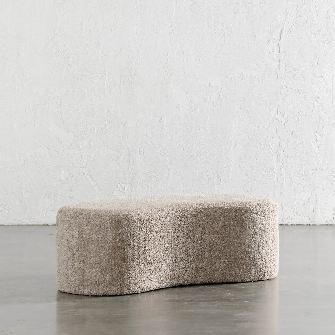 SEVILLA ORGANIC BEAN OTTOMAN BENCH  |  SAHARA DUNE BOUCLE  | 120CM