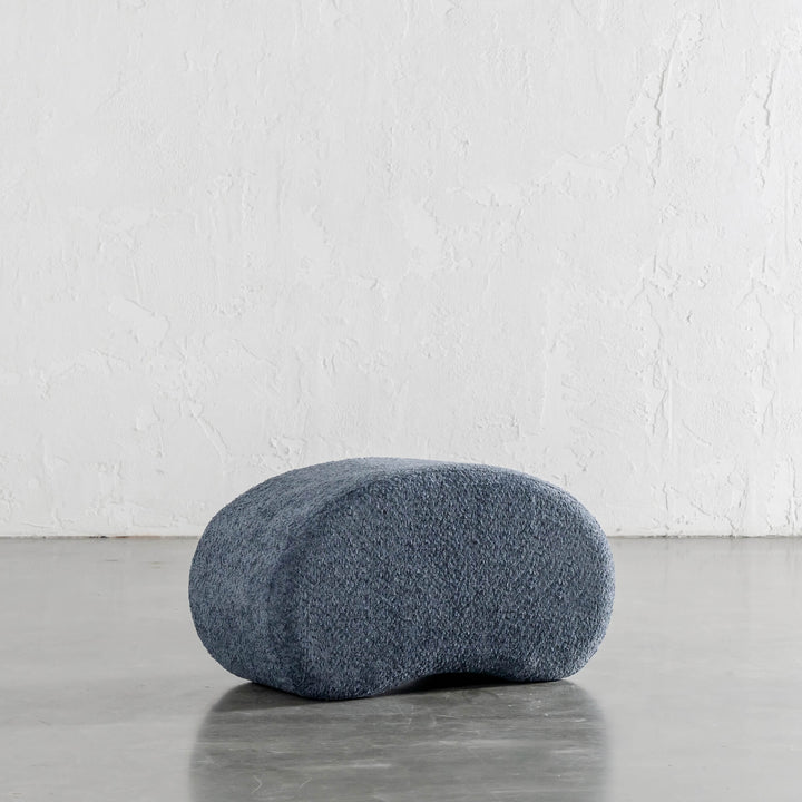 SEVILLA ORGANIC BEAN OTTOMAN BENCH  |  REEF NAVY BOUCLE  |  80CM