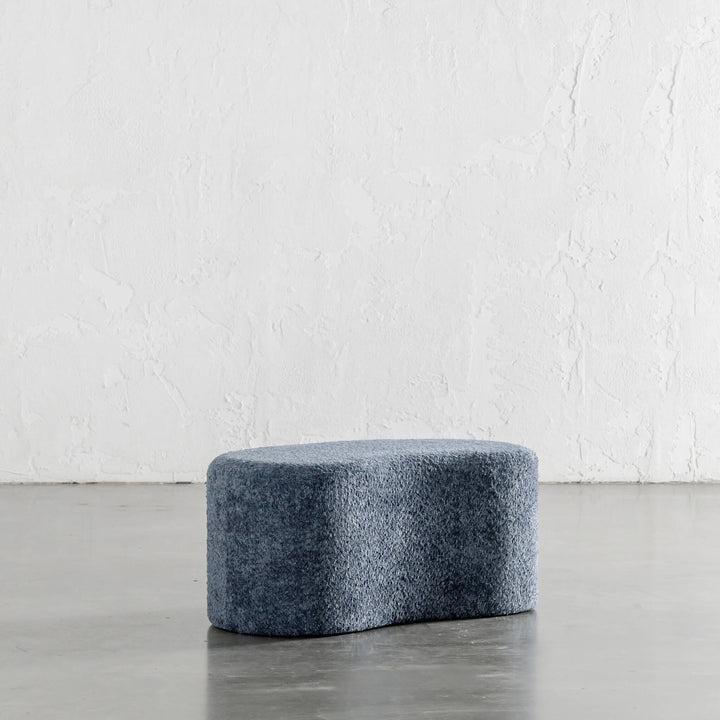 SEVILLA ORGANIC BEAN OTTOMAN BENCH  |  REEF NAVY BOUCLE  |  80CM