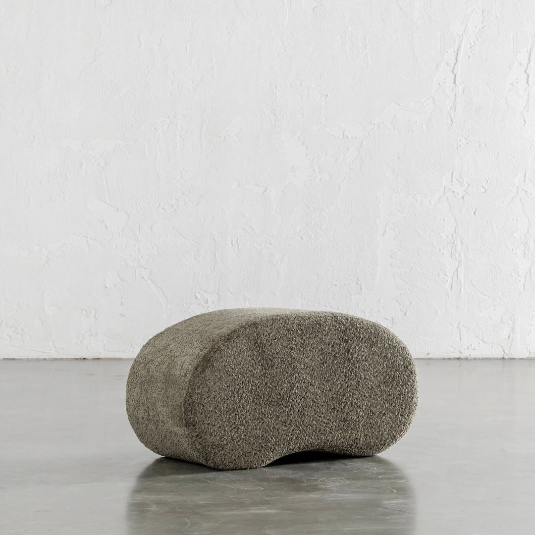 SEVILLA ORGANIC BEAN OTTOMAN BENCH  |  MANGROVE OLIVE BOUCLE  |  80CM