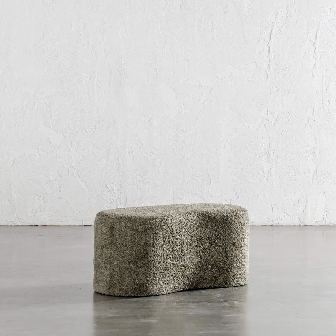 SEVILLA ORGANIC BEAN OTTOMAN BENCH  |  MANGROVE OLIVE BOUCLE  |  80CM