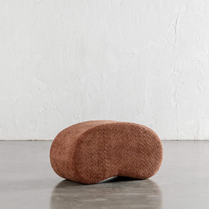 SEVILLA ORGANIC BEAN OTTOMAN BENCH  |  CARMEN RUST BOUCLE  |  80CM