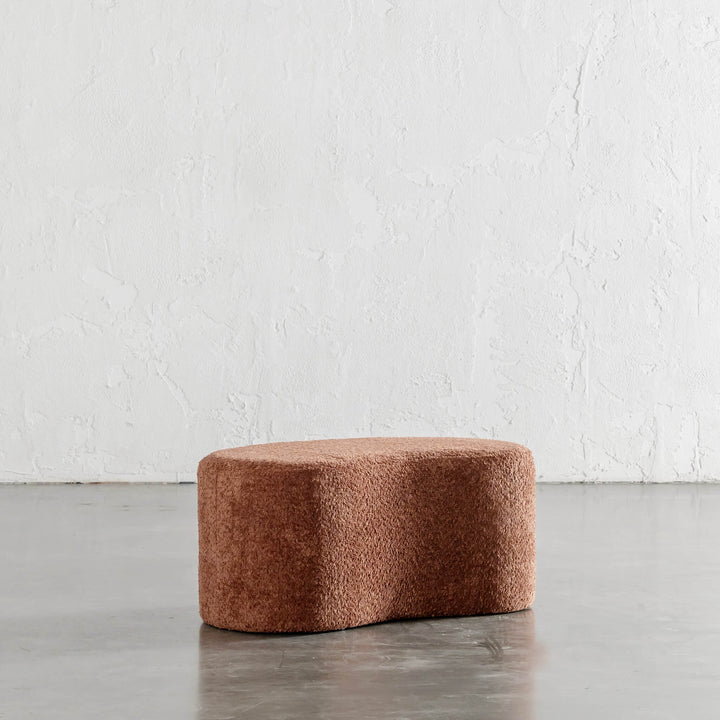 SEVILLA ORGANIC BEAN OTTOMAN BENCH  |  CARMEN RUST BOUCLE  |  80CM