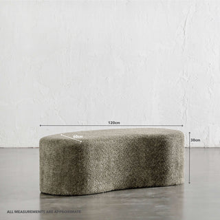 SEVILLA ORGANIC BEAN OTTOMAN BENCH  |  MANGROVE OLIVE BOUCLE  |  120CM