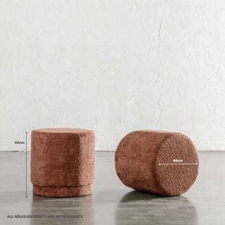 SEVILLA ORGANIC ROUND OTTOMAN  |  CARMEN RUST BOUCLE | MEASUREMENTS