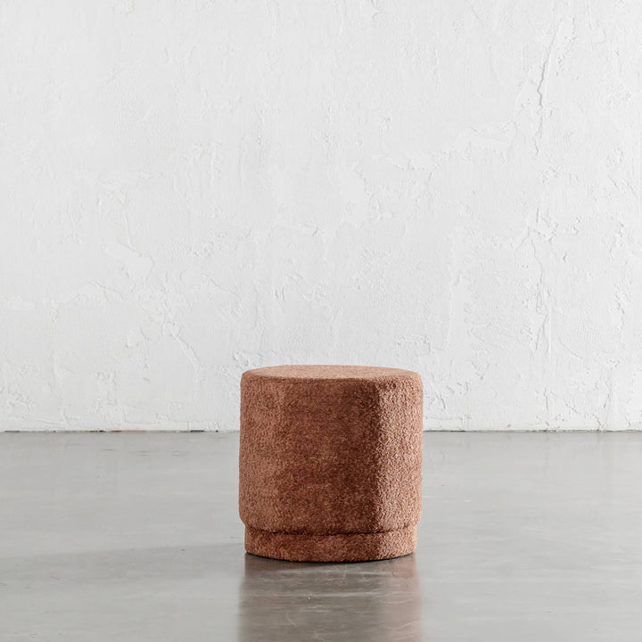 SEVILLA ORGANIC ROUND OTTOMAN  |  CARMEN RUST BOUCLE