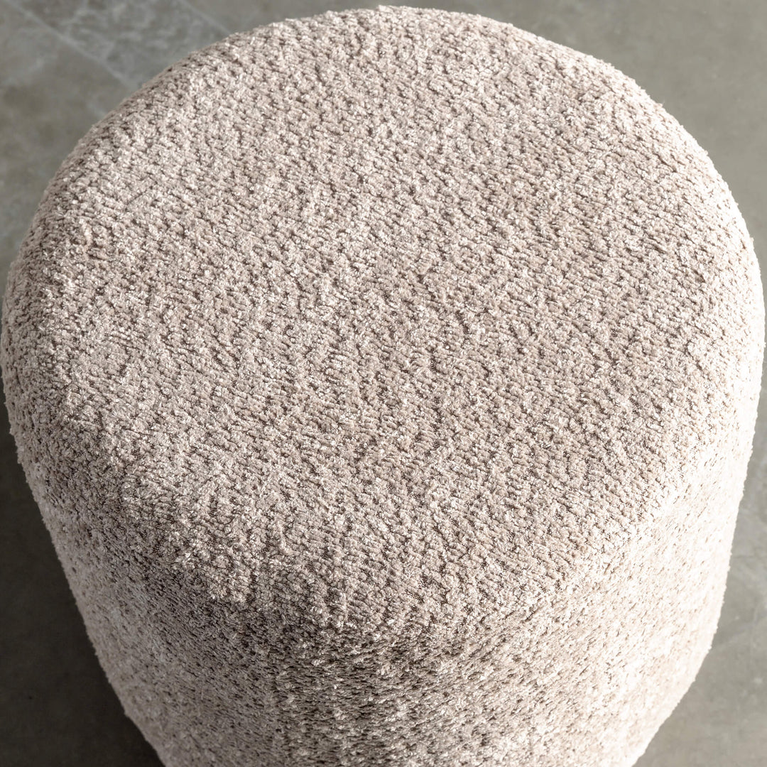 SEVILLA ORGANIC ROUND OTTOMAN  |  SAHARA DUNE BOUCLE