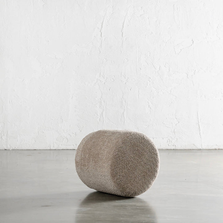 SEVILLA ORGANIC ROUND OTTOMAN  |  SAHARA DUNE BOUCLE