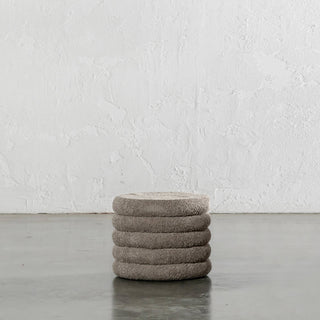 SEVILLA RIBBED STORAGE OTTOMAN | SAHARA DUNE BOUCLE