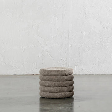 SEVILLA RIBBED STORAGE OTTOMAN | SAHARA DUNE BOUCLE