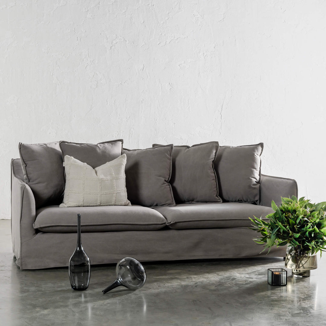 SEVILLA 3 SEATER SLIP COVER SOFA | OYSTER LINEN