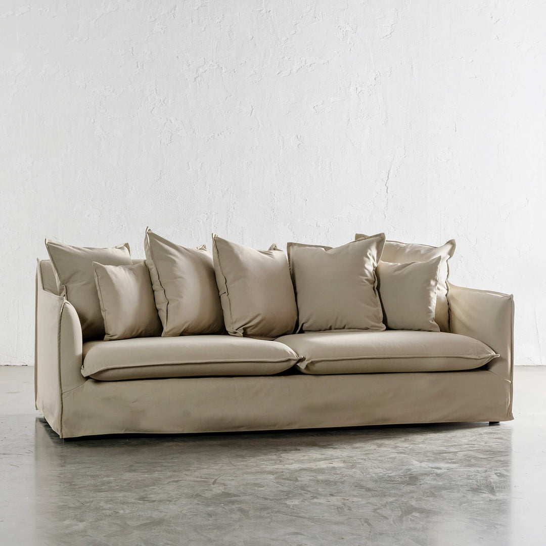 SEVILLA 3 SEATER SLIP COVER SOFA UNSTYLED   |  STOWE SAND