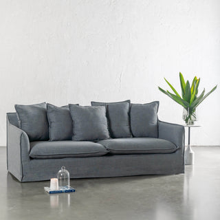 SEVILLA 3 SEATER SLIP COVER SOFA  |  INDIGO HAZE