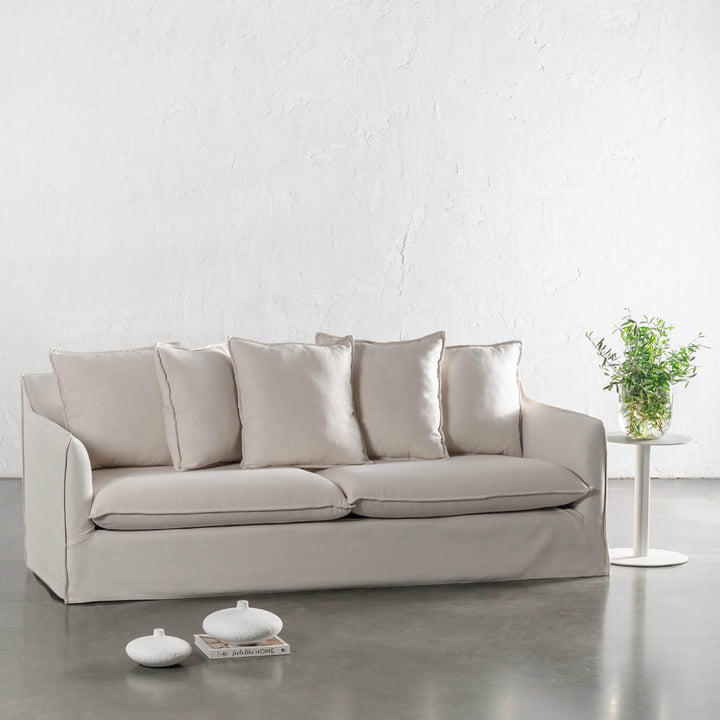 SEVILLA 3 SEATER SLIP COVER SOFA  |  LIMEWASH BONE