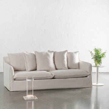 SEVILLA 3 SEATER SLIP COVER SOFA  |  LIMEWASH BONE