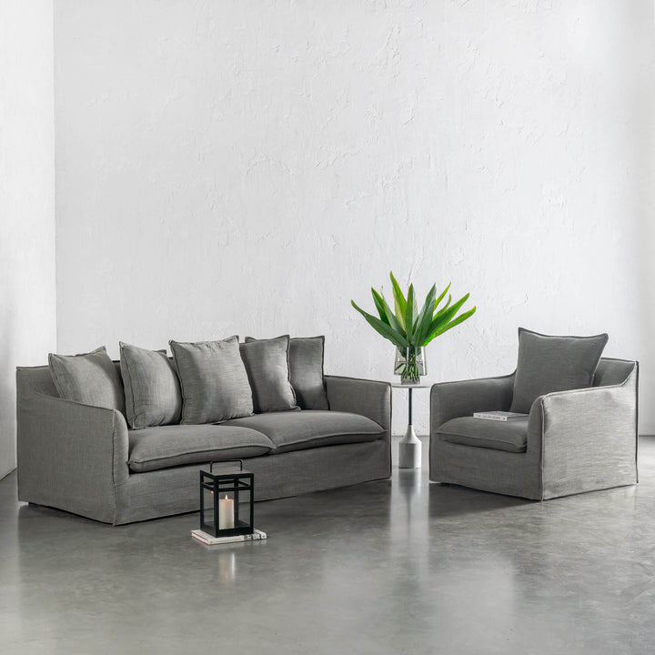 SEVILLA 3 SEATER SLIP COVER SOFA  |  OAKMOSS GREEN