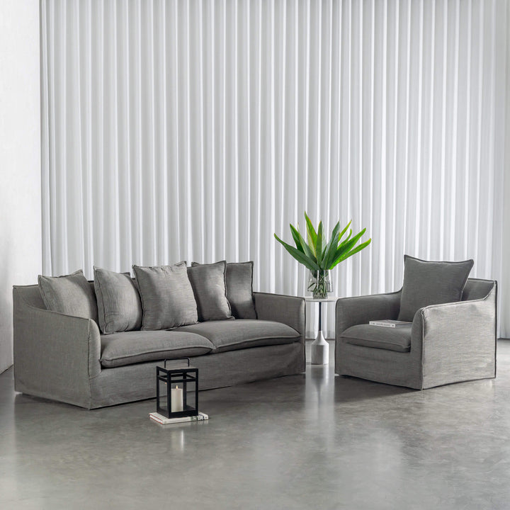 SEVILLA 3 SEATER SLIP COVER SOFA  |  OAKMOSS GREEN