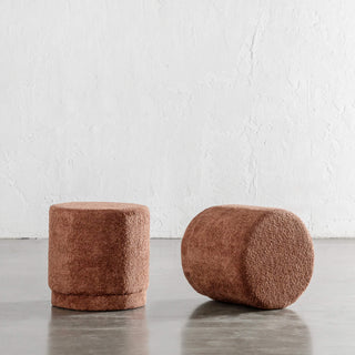 SEVILLA ORGANIC ROUND OTTOMAN  |  CARMEN RUST BOUCLE  |  BUNDLE X2
