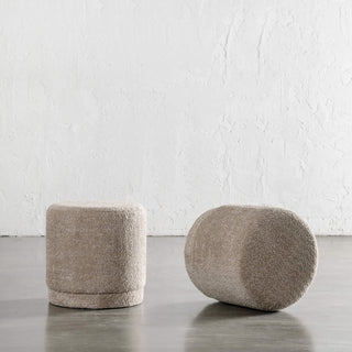 SEVILLA ORGANIC ROUND OTTOMAN  |  SAHARA DUNE  | BUNDLE X2