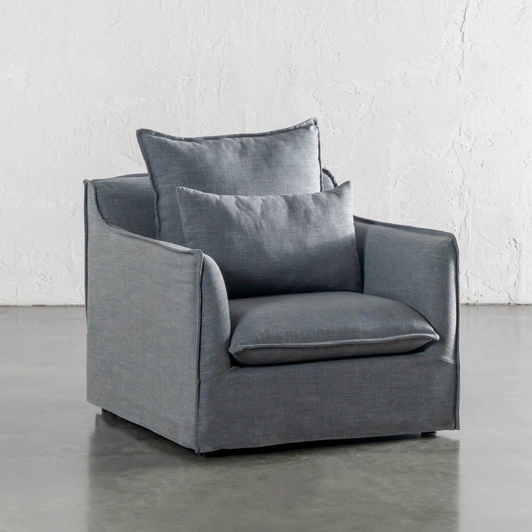 SEVILLA SLIP COVER ARMCHAIR  |  INDIGO HAZE